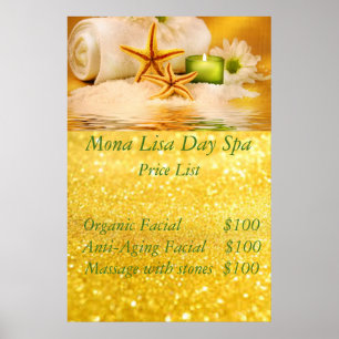 Poster Liste de prix de Spa