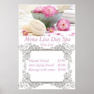 Poster Liste de prix de Spa