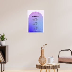 Poster Liste de prix du menu du salon de beauté et de man