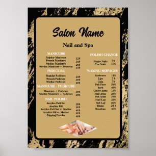 Poster Liste de prix du salon de beauté Beauty Nail sur f