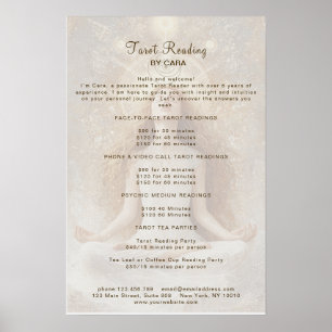 Poster Liste de Prix Tarot Mystique Femme Œil Lune Or