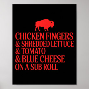 Poster Liste des ingrédients du sous-marin aux doigts de 