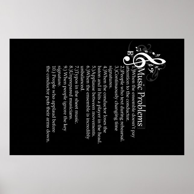 Poster Liste des problèmes du conducteur (Devant)