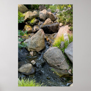 Poster Lit de pierre   cascade   verdure forestière