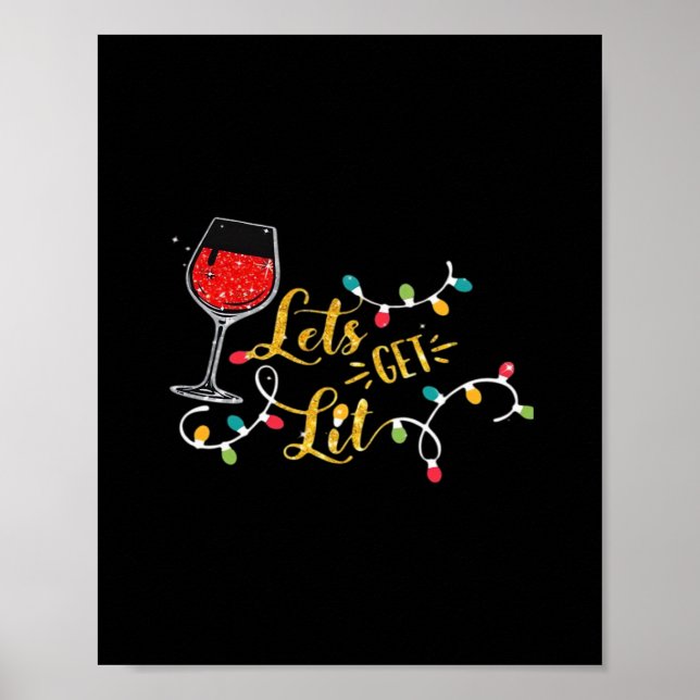 Poster Lit Vins Lunettes Vins Lumières Noël Drinki (Devant)