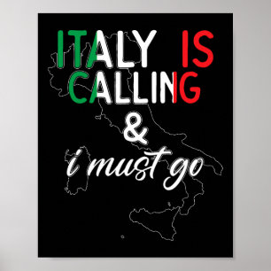 Poster L'Italie appelle et je dois y aller Je fête mon an
