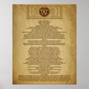 POSTER LITANIE DU SANG LE PLUS PRÉCIEUX DE JÉSUS