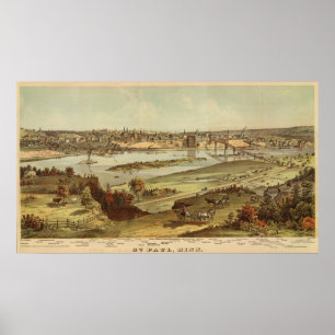 Poster Lithographie 2 de St Paul, Minnesota