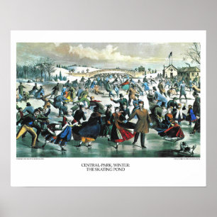 Poster Lithographie de Currier & Ives : Central Park Wint