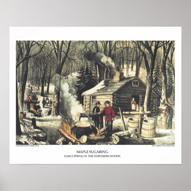 Poster Lithographie de Currier & Ives : Érable (Devant)