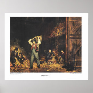 Poster Lithographie de Currier & Ives : HUSKING
