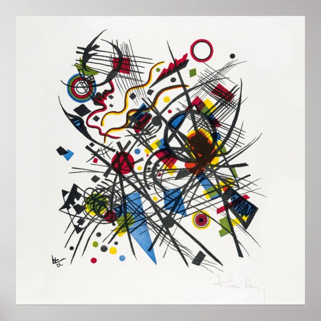 Poster Lithographie de Vierte Bauhausmappe par Kandinsky (Devant)