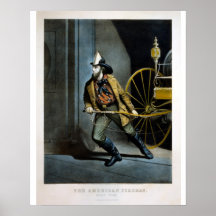 Lithographie urrier & Ives - American Fireman Alwa