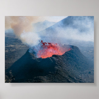 Poster Litli Hrutur volcano eruption in Iceland