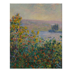 Poster Lits à fleurs à Vétheuil - Claude Monet