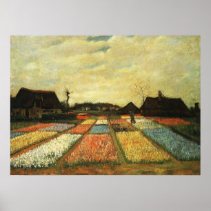 Poster Lits de fleur en Hollande