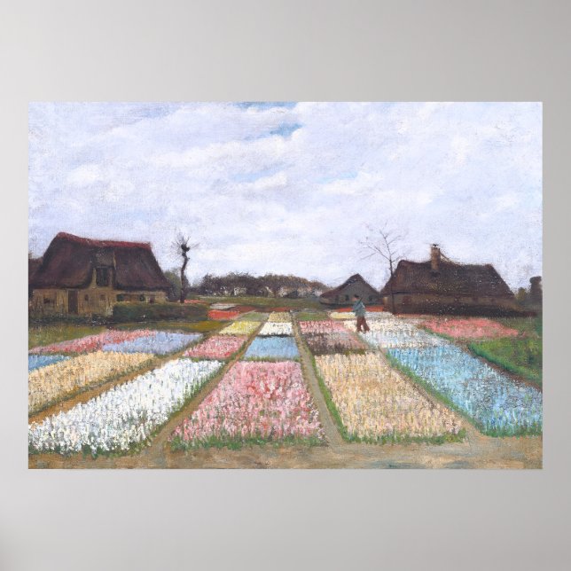 Poster Lits de fleurs en Hollande par Vincent van Gogh (Devant)