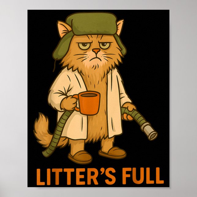 Poster Litter’s Full Funny Cat Christmas Humor Quote  (Devant)