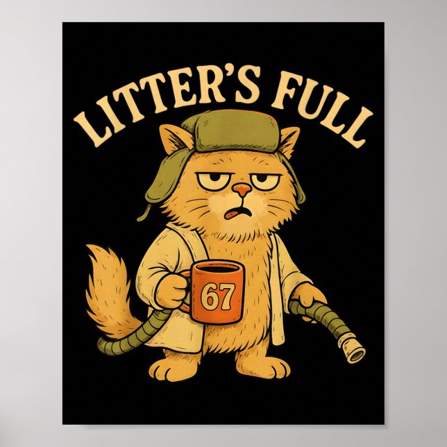 Poster Litter’s Full Funny Six Seven 67 Meme Cat Lovers C (Devant)