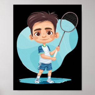 Poster Little Badminton Player Jeu De Navette Pour Garçon