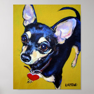 Poster Little Bitty Chihuahua - Noir et Tan Chihuahua