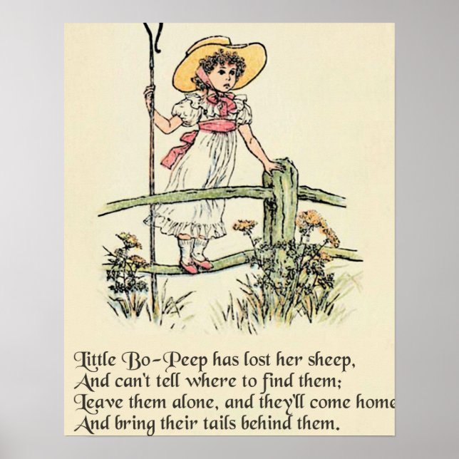 Poster Little Bo-Peep : Pépinière classique Kate Greenawa (Devant)