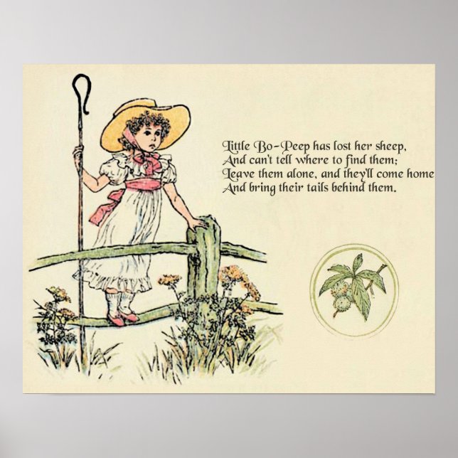 Poster Little Bo-Peep : Pépinière classique Kate Greenawa (Devant)