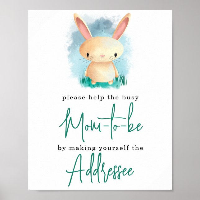 Poster Little Bunny - Maman à être destinataire (Devant)