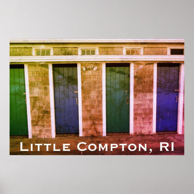 Poster Little Compton, RI Summer Beach Cabanas (LC) (Devant)