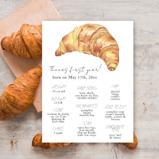 Poster Little Croissant Premier anniversaire Jalon Annive (Créateur téléchargé)