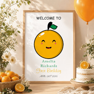 Poster Little Cutie Orange Citrus 1er anniversaire