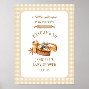 Poster Little Cutie Pie Est Sur Le Chemin Baby shower Bie