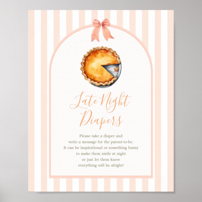 Poster Little Cutie Pie Orange En vichy Late Nuit (Devant)