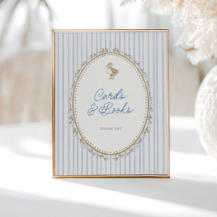 Poster Little Duckling Cottage Cartes Bleues et Livres