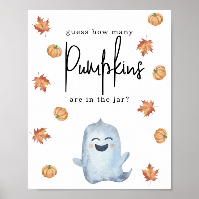 Poster Little ghost - Combien de citrouilles (Devant)