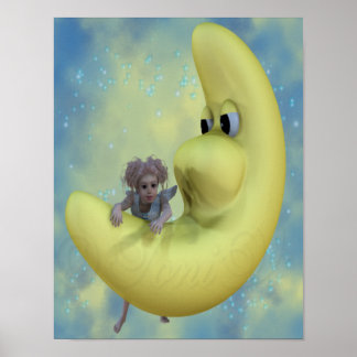 Poster Little Girl Angel at Play