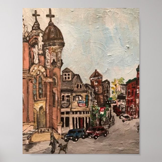 Poster "Little Italy, Cleveland" Ohio Peinture (Devant)