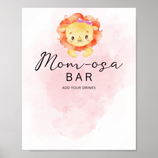 Poster Little Lion C'est une fille Aquarelle Maman-osa Ba (Devant)