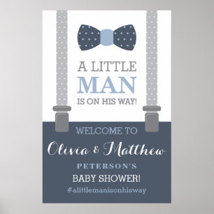 Poster Little Man Welcome Sign Poster, Baby Shower