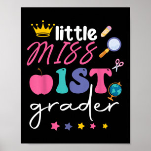 Poster Little Miss 1ère Année Premier Jour De L'École Pre