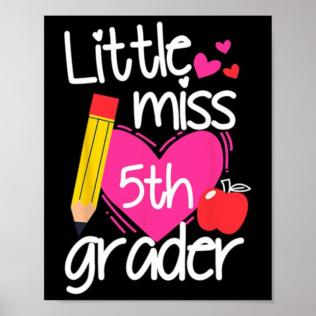 Poster Little Miss 5e Année Premier Jour De Bonjour Cinqu (Devant)