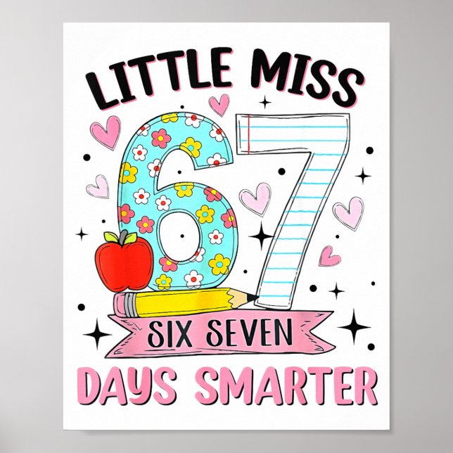 Poster Little Miss 67 Days Smarter Coquette Bow 67th Day  (Devant)