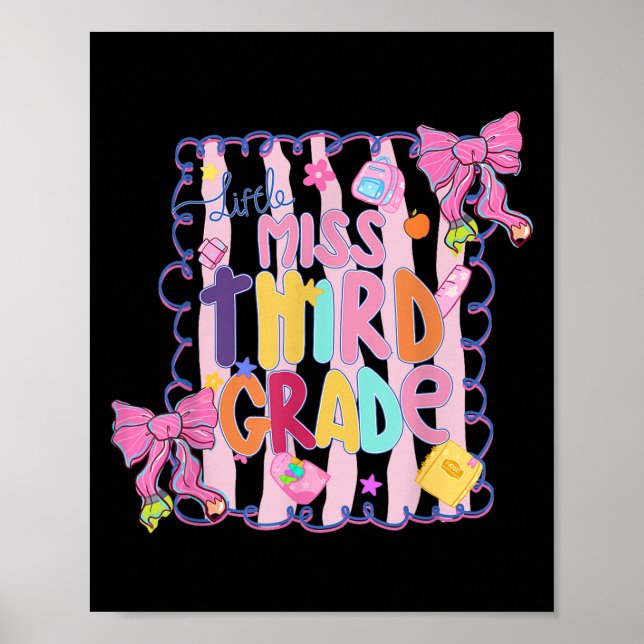 Poster Little Miss Third Grade First Day Of 3rd Grade Coq (Devant)