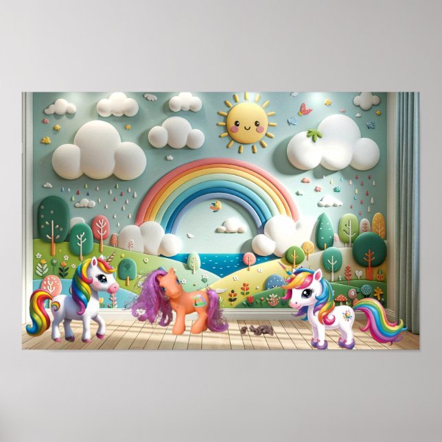 Poster Little Pony et Unicornes (Devant)