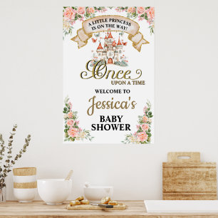 Poster Little Princess Fairy Tale Castle Girl Baby shower