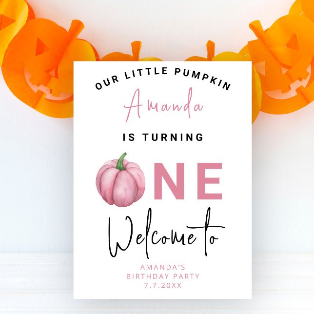 Poster Little Pumpkin fille première fête d'anniversaire (Créateur téléchargé)