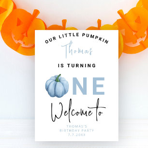 Poster Little Pumpkin garçon première fête d'anniversaire