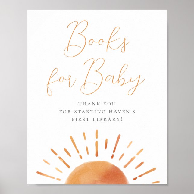 Poster Little Ray of Sunshine Baby shower Livres pour béb (Devant)