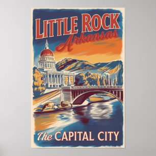 Poster Little Rock Arkansas Artistique Art de Voyage Vint