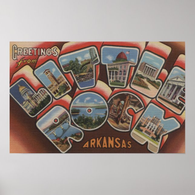 Poster Little Rock, Arkansas - Grandes Lettres Scènes 2 (Devant)
